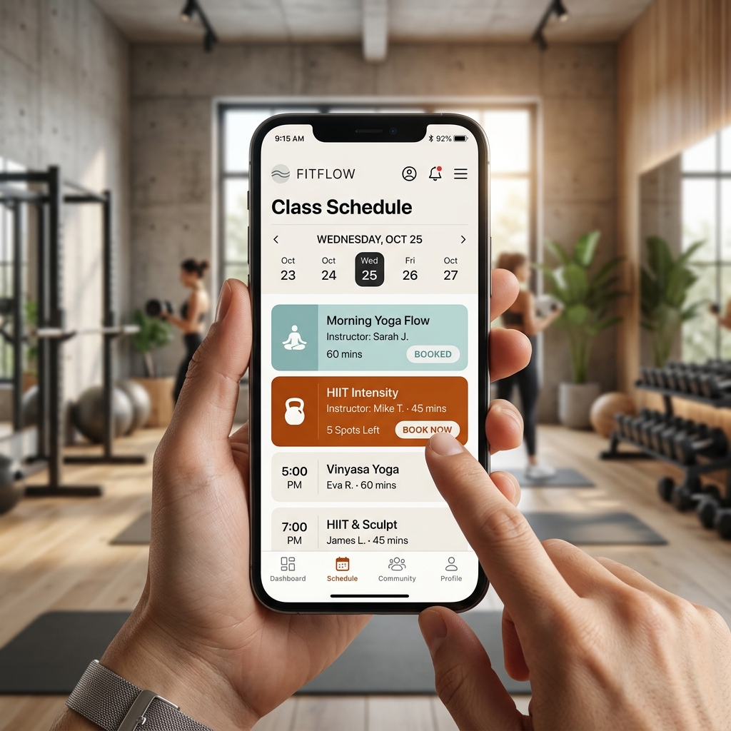 Class Scheduling & Attendance - Manage bookings, cancellations, and waitlists seamlessly with 24/7 access control.